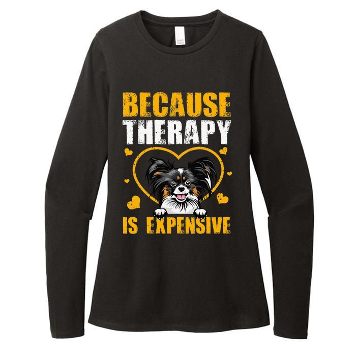 Because Therapy Is Expensive Papillion Gift Womens CVC Long Sleeve Shirt