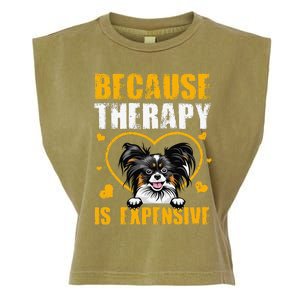 Because Therapy Is Expensive Papillion Gift Garment-Dyed Women's Muscle Tee