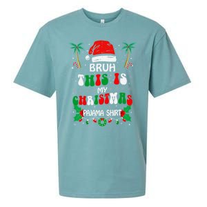 Bruh This Is My Christmas Pajama Funny Christmas Sueded Cloud Jersey T-Shirt