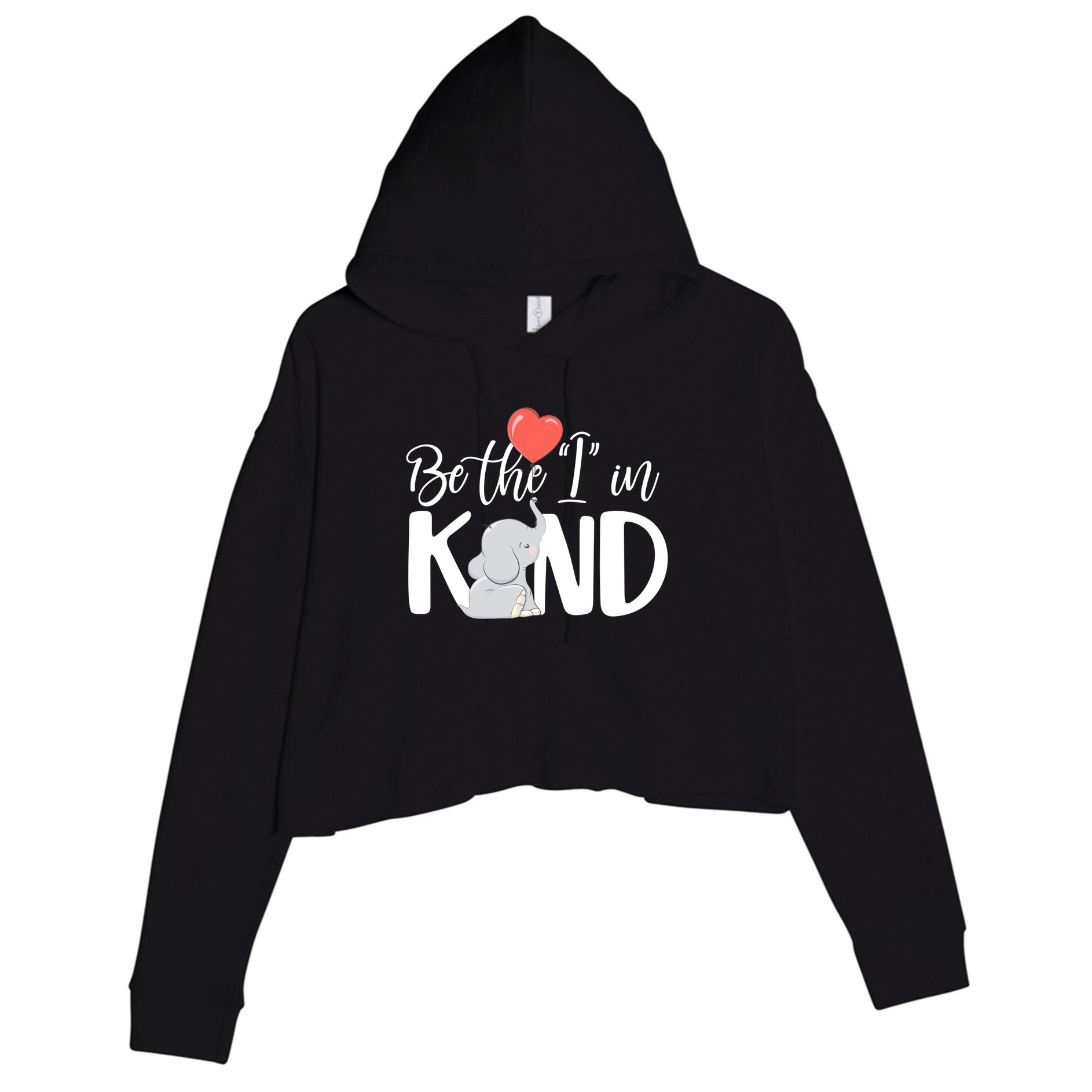 Be The I In Kind Cute Baby Elephant Crop Fleece Hoodie