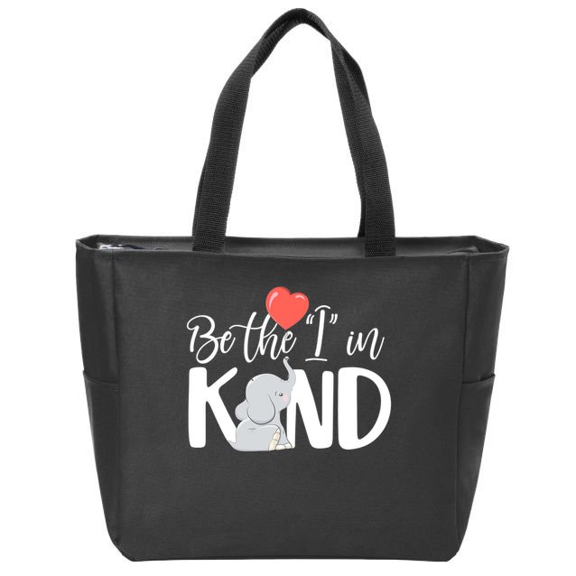 Be The I In Kind Cute Baby Elephant Zip Tote Bag