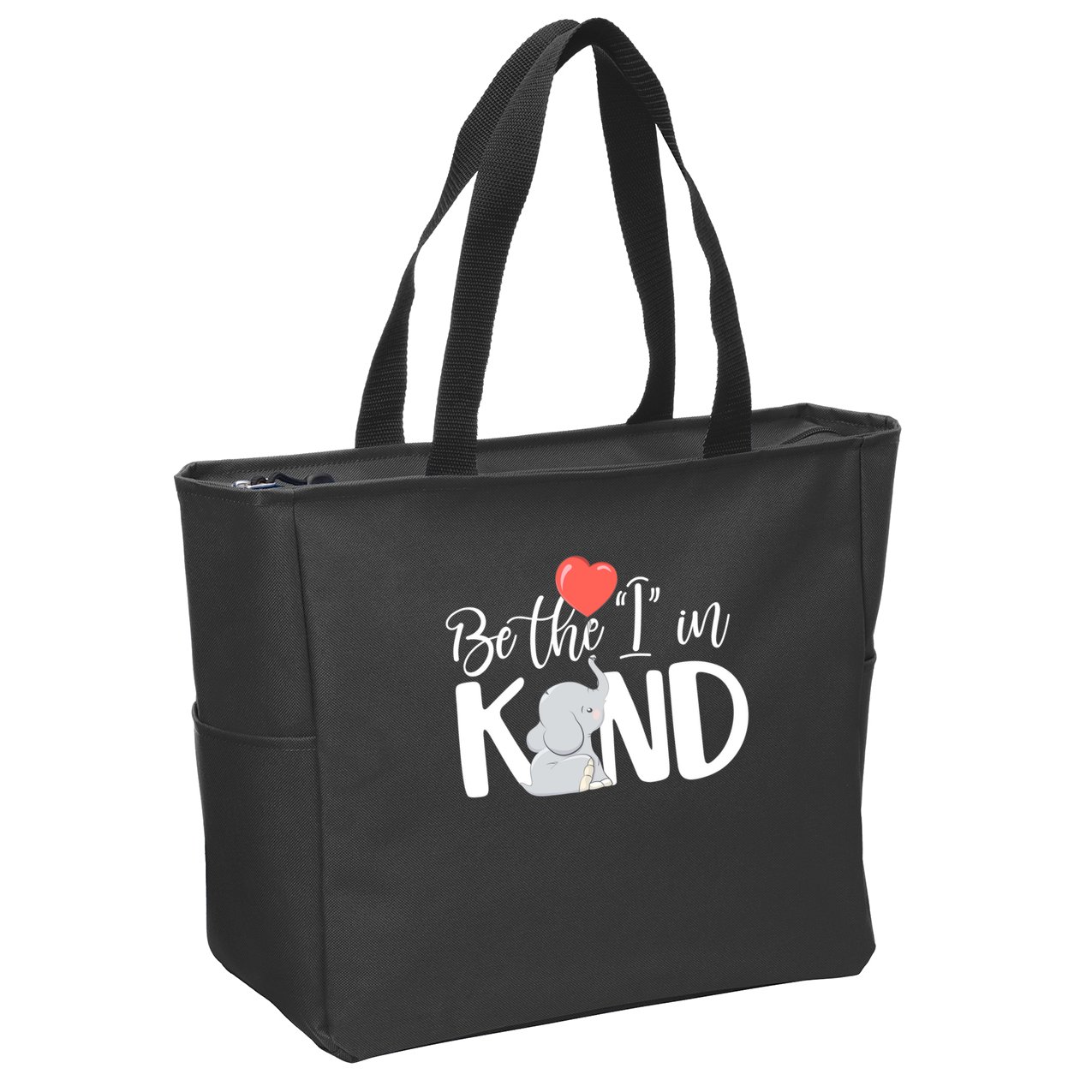 Be The I In Kind Cute Baby Elephant Zip Tote Bag