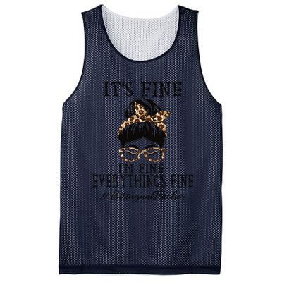 Bilingual Teacher It's Fine, I'm Fine And Everything's Fine Mesh Reversible Basketball Jersey Tank