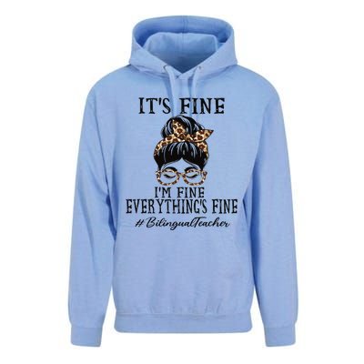 Bilingual Teacher It's Fine, I'm Fine And Everything's Fine Unisex Surf Hoodie