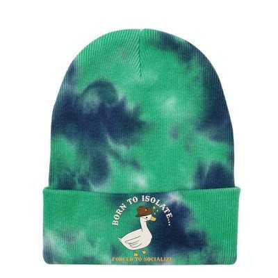 Born To Isolate Forced To Socialize Funny Tie Dye 12in Knit Beanie