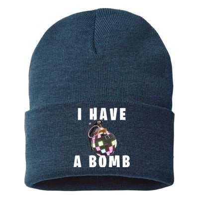 Bruh Tees I Have A Bomb Sustainable Knit Beanie