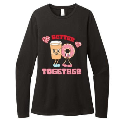 Better Together Iced Coffee Donut Couple Valentines Day Gift Womens CVC Long Sleeve Shirt