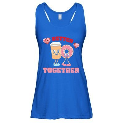 Better Together Iced Coffee Donut Couple Valentines Day Gift Ladies Essential Flowy Tank