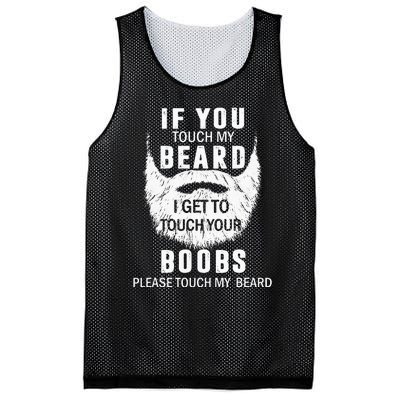 Beard T If You Touch My Beard I Get To Touch Your Boobs Mesh Reversible Basketball Jersey Tank