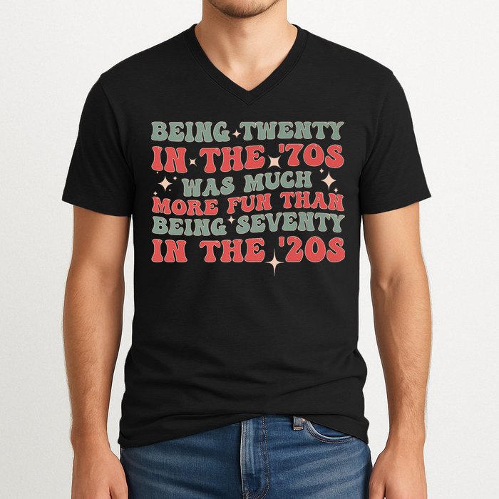 Being Twenty In The 70s Was Much More Fun Than V-Neck T-Shirt