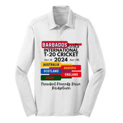 Barbados T20 International Cricket 2024 Silk Touch Performance Long Sleeve Polo