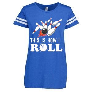 Bowling This Is How I Roll Enza Ladies Jersey Football T-Shirt