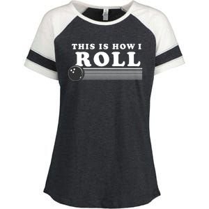 Bowling This Is How I Roll Enza Ladies Jersey Colorblock Tee