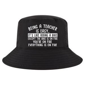 Being Teacher Is Easy It’S Like Riding A Bike Back To School Gift Cool Comfort Performance Bucket Hat