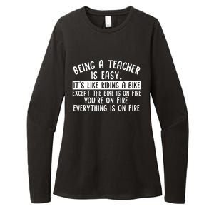 Being Teacher Is Easy It’S Like Riding A Bike Back To School Gift Womens CVC Long Sleeve Shirt