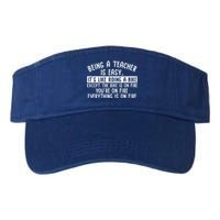 Being Teacher Is Easy It’S Like Riding A Bike Back To School Gift Valucap Bio-Washed Visor