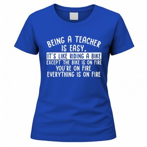 Being Teacher Is Easy It’S Like Riding A Bike Back To School Gift Women's T-Shirt