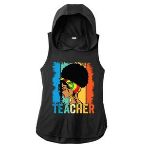 Black Teacher Juneteenth 2024 Afro Woman Black History Month Ladies PosiCharge Tri-Blend Wicking Draft Hoodie Tank