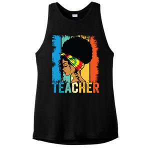 Black Teacher Juneteenth 2024 Afro Woman Black History Month Ladies PosiCharge Tri-Blend Wicking Tank