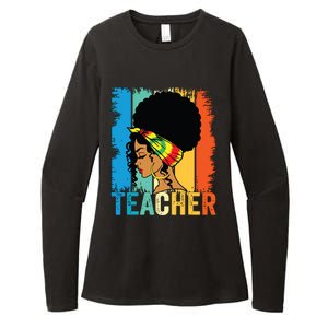 Black Teacher Juneteenth 2024 Afro Woman Black History Month Womens CVC Long Sleeve Shirt