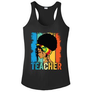 Black Teacher Juneteenth 2024 Afro Woman Black History Month Ladies PosiCharge Competitor Racerback Tank