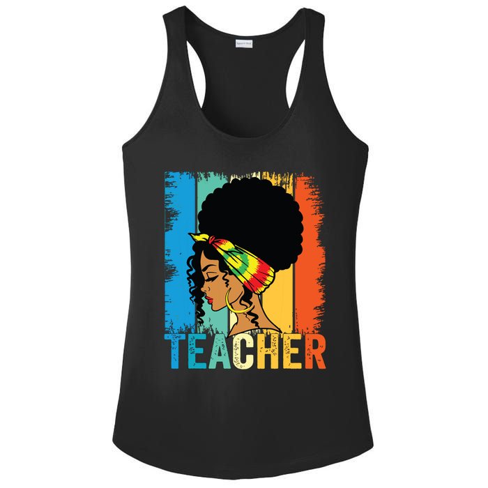 Black Teacher Juneteenth 2024 Afro Woman Black History Month Ladies PosiCharge Competitor Racerback Tank