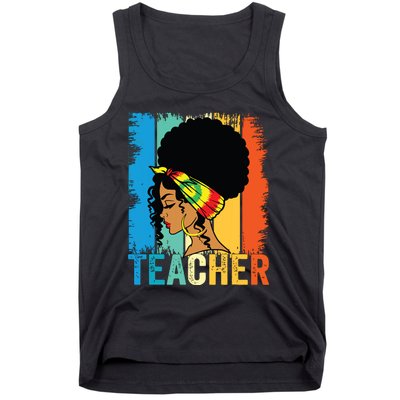 Black Teacher Juneteenth 2024 Afro Woman Black History Month Tank Top