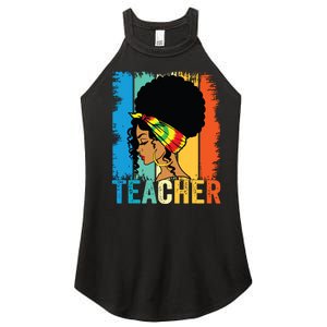 Black Teacher Juneteenth 2024 Afro Woman Black History Month Women's Perfect Tri Rocker Tank