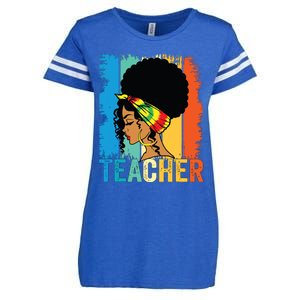 Black Teacher Juneteenth 2024 Afro Woman Black History Month Enza Ladies Jersey Football T-Shirt