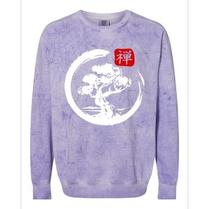 Bonsai Tree Japanese Calligraphy Bonsai Colorblast Crewneck Sweatshirt