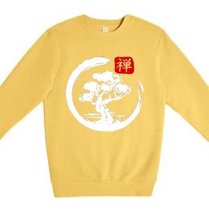 Bonsai Tree Japanese Calligraphy Bonsai Premium Crewneck Sweatshirt