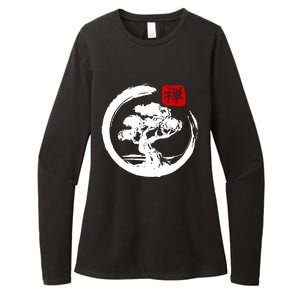 Bonsai Tree Japanese Calligraphy Bonsai Womens CVC Long Sleeve Shirt