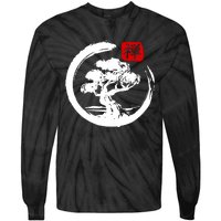 Bonsai Tree Japanese Calligraphy Bonsai Tie-Dye Long Sleeve Shirt