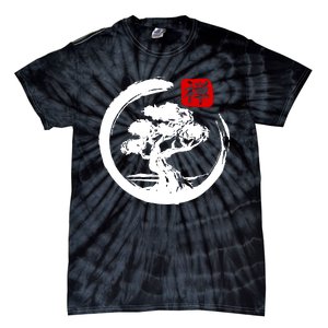 Bonsai Tree Japanese Calligraphy Bonsai Tie-Dye T-Shirt