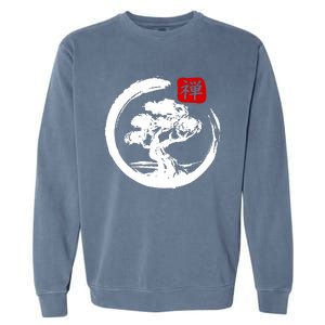 Bonsai Tree Japanese Calligraphy Bonsai Garment-Dyed Sweatshirt