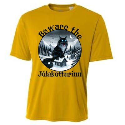 Beware The Jolakotturinn Yule Cat Icelandic Christmas Norse Cooling Performance Crew T-Shirt