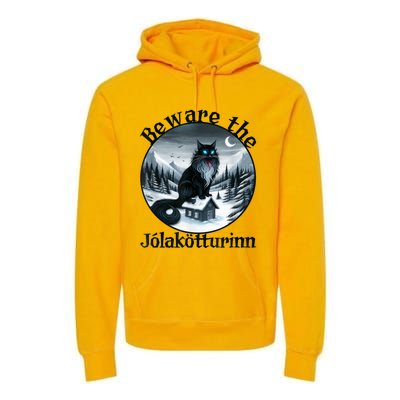 Beware The Jolakotturinn Yule Cat Icelandic Christmas Norse Premium Hoodie