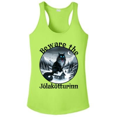 Beware The Jolakotturinn Yule Cat Icelandic Christmas Norse Ladies PosiCharge Competitor Racerback Tank