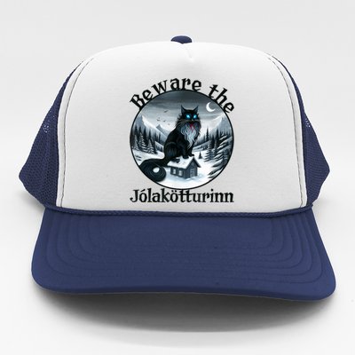 Beware The Jolakotturinn Yule Cat Icelandic Christmas Norse Trucker Hat