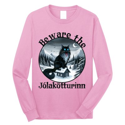 Beware The Jolakotturinn Yule Cat Icelandic Christmas Norse Long Sleeve Shirt