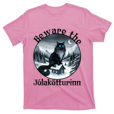 Beware The Jolakotturinn Yule Cat Icelandic Christmas Norse T-Shirt