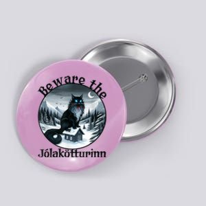 Beware The Jolakotturinn Yule Cat Icelandic Christmas Norse Button