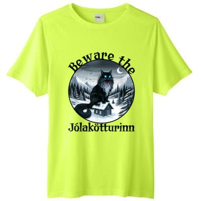 Beware The Jolakotturinn Yule Cat Icelandic Christmas Norse Tall Fusion ChromaSoft Performance T-Shirt