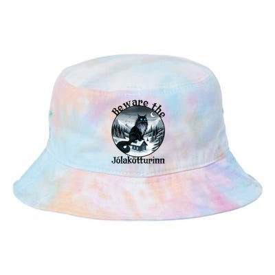 Beware The Jolakotturinn Yule Cat Icelandic Christmas Norse Tie Dye Newport Bucket Hat