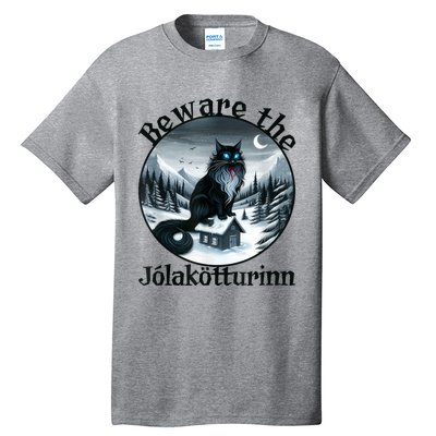 Beware The Jolakotturinn Yule Cat Icelandic Christmas Norse Tall T-Shirt