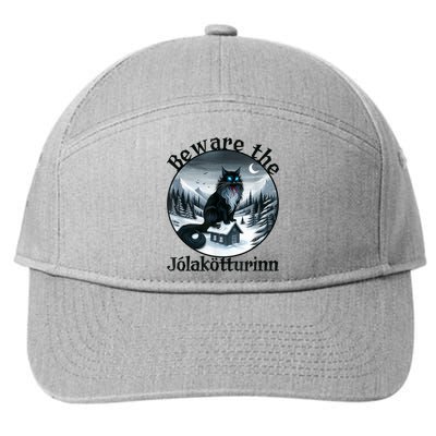 Beware The Jolakotturinn Yule Cat Icelandic Christmas Norse 7-Panel Snapback Hat