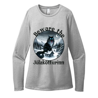 Beware The Jolakotturinn Yule Cat Icelandic Christmas Norse Womens CVC Long Sleeve Shirt