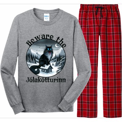 Beware The Jolakotturinn Yule Cat Icelandic Christmas Norse Long Sleeve Pajama Set