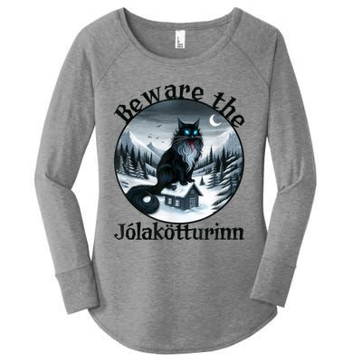 Beware The Jolakotturinn Yule Cat Icelandic Christmas Norse Women's Perfect Tri Tunic Long Sleeve Shirt