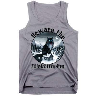 Beware The Jolakotturinn Yule Cat Icelandic Christmas Norse Tank Top